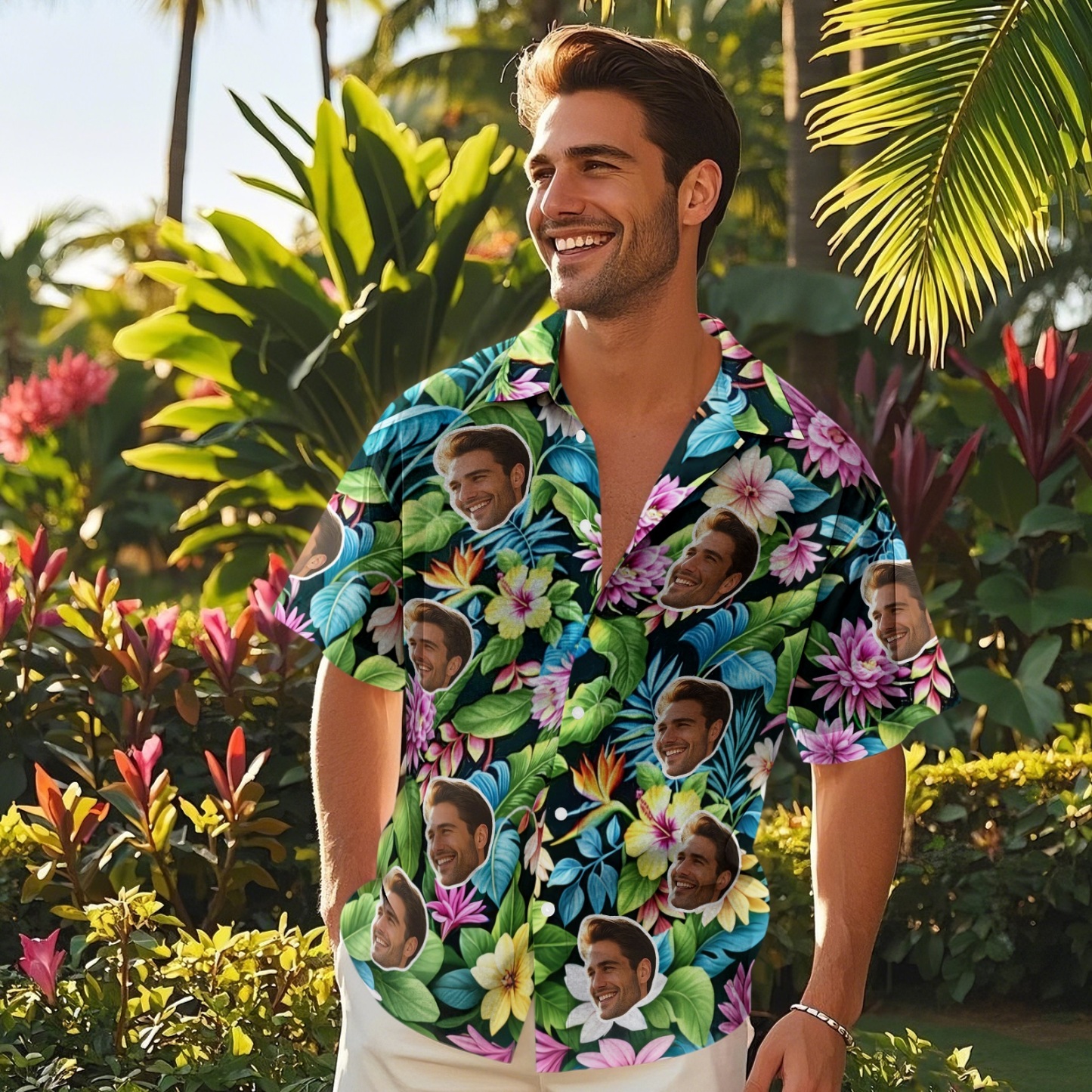 Chemises Hawaïennes Personnalisées À Motifs Floraux Et Feuillus, Idéales Pour Les Vacances D'été, Vêtements Et Cadeaux Pour Hommes - MademineFR
