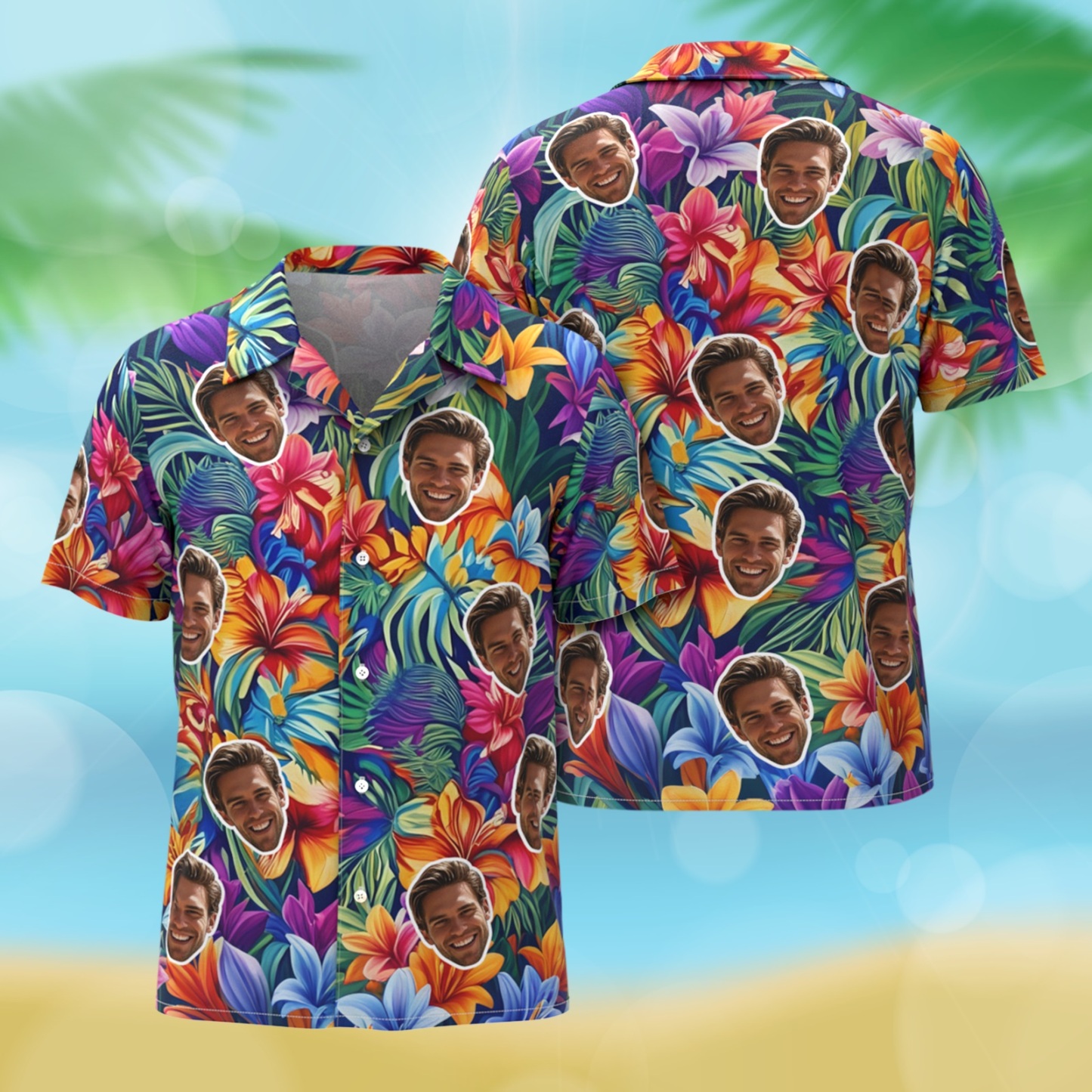 Chemises Hawaïennes Personnalisées À Motifs Floraux Et Feuilles, Style Peinture À L'huile, Parfaites Pour Les Vacances D'été, Vêtements Et Cadeaux Pour Hommes - MademineFR