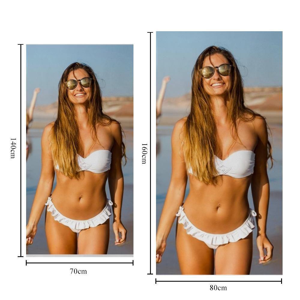 Serviette De Plage Photo Personnalisée Serviette De Plage Personnalisée Cadeau Personnalisé Pour Votre Maman - 70*140 Cm - mademinefr