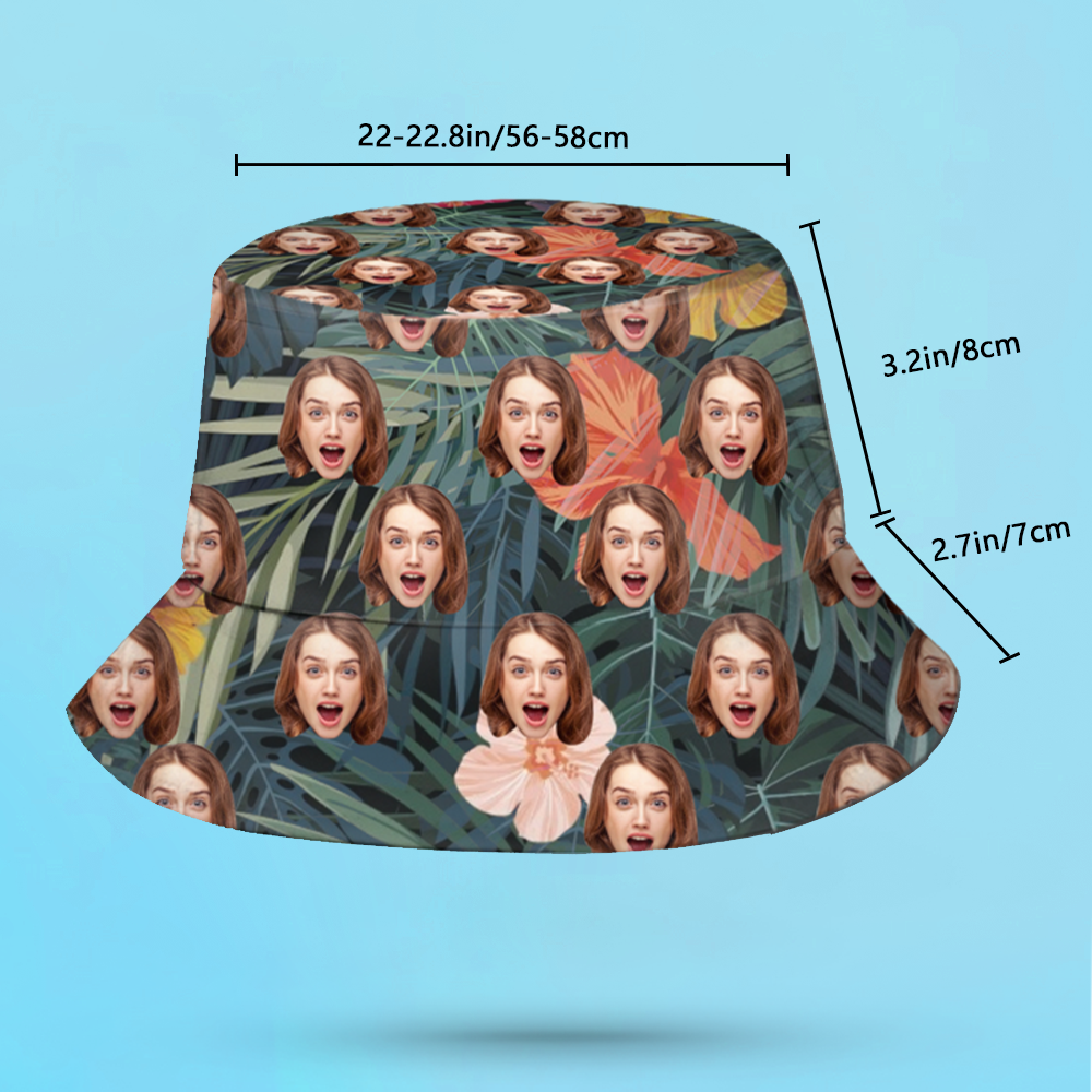 Chapeau seau personnalisé unisexe visage seau chapeau personnaliser large bord extérieur été casquette randonnée plage sport chapeaux style hawa?en cadeau pour amoureux