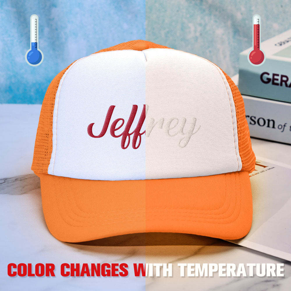 Chapeau De Camionneur Personnalisé À Imprimé Bouffant, Casquettes De Camionneur En Mousse Sensibles À La Température - mademinefr