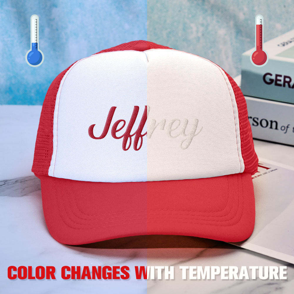 Chapeau De Camionneur Personnalisé À Imprimé Bouffant, Casquettes De Camionneur En Mousse Sensibles À La Température - mademinefr