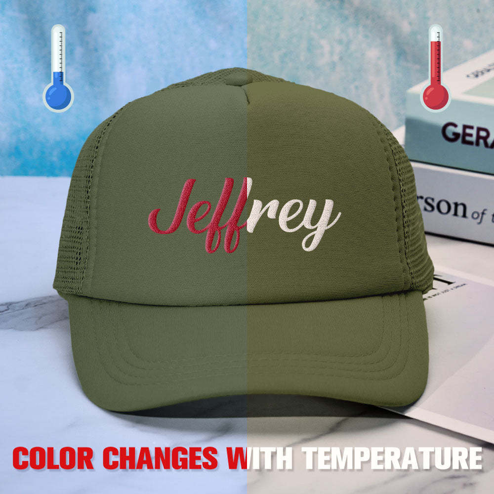 Chapeau De Camionneur Personnalisé À Imprimé Bouffant, Casquettes De Camionneur En Mousse Sensibles À La Température - mademinefr