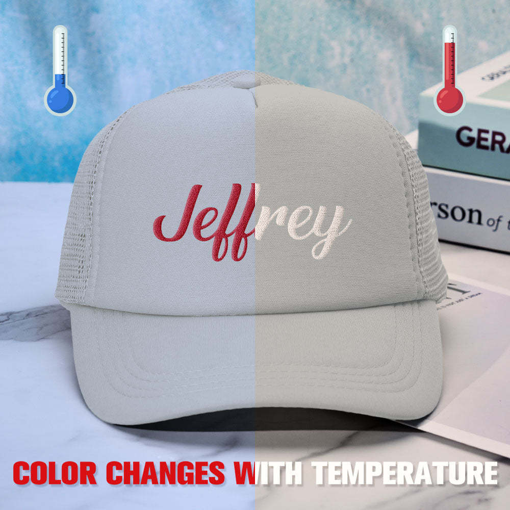 Chapeau De Camionneur Personnalisé À Imprimé Bouffant, Casquettes De Camionneur En Mousse Sensibles À La Température - mademinefr