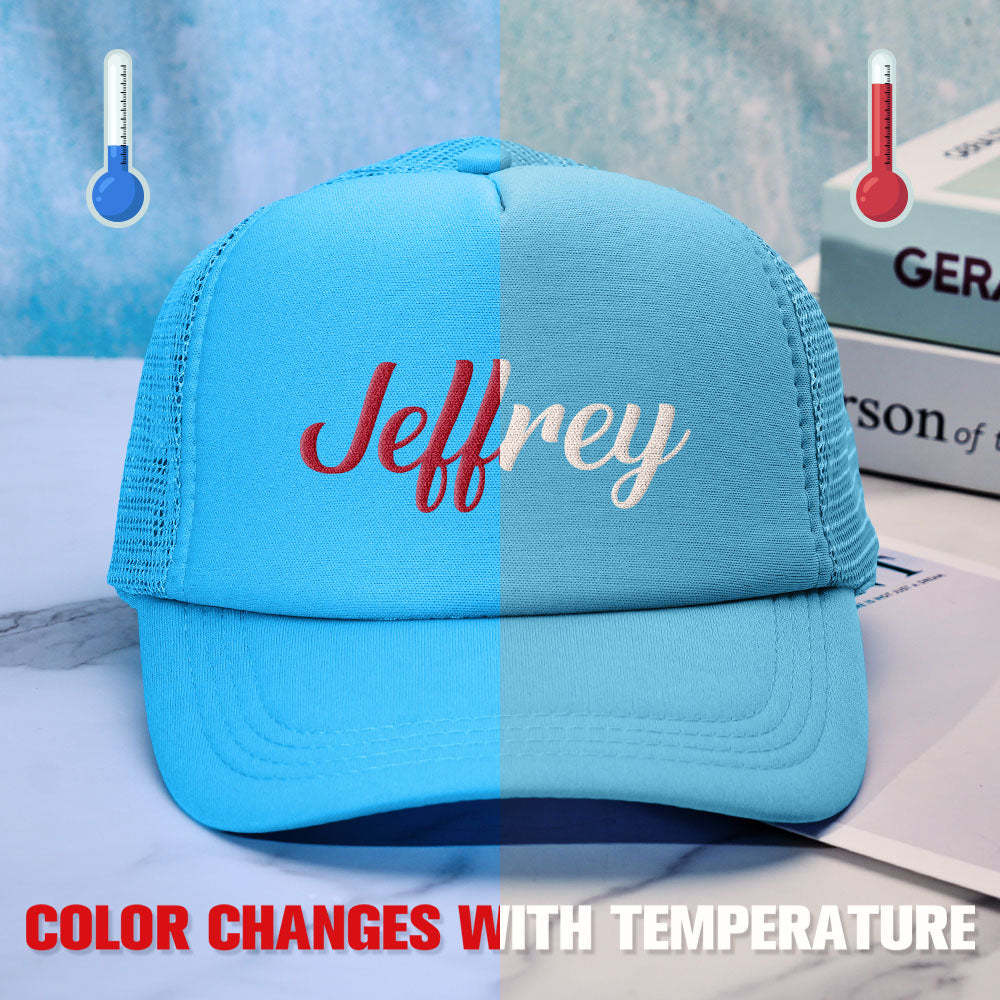 Chapeau De Camionneur Personnalisé À Imprimé Bouffant, Casquettes De Camionneur En Mousse Sensibles À La Température - mademinefr