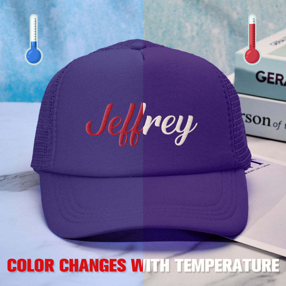 Chapeau De Camionneur Personnalisé À Imprimé Bouffant, Casquettes De Camionneur En Mousse Sensibles À La Température - mademinefr