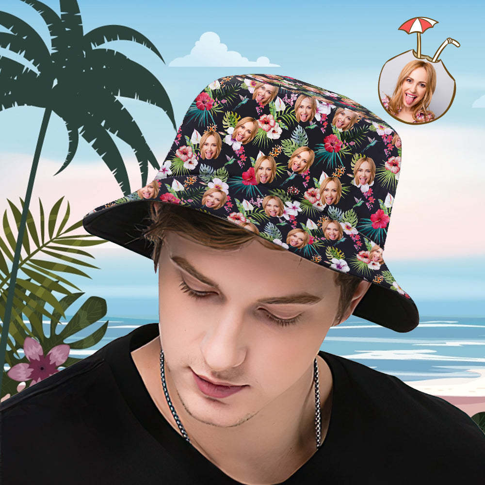 Chapeau Bob Personnalisé, Imprimé Floral Tropical, Chapeau De Pêcheur Hawaïen - Belles Fleurs - MademineFR