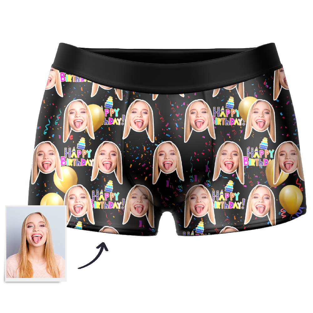 Anniversaire  Caleçon en Visage Culotte Personnalisé pour Homme  - MadeMine