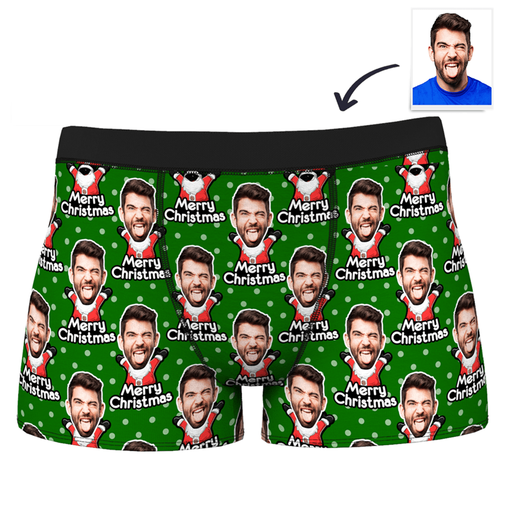 Cadeaux de Noël Père Noël Caleçon en Visage Culotte Personnalisé pour Homme  - MadeMine