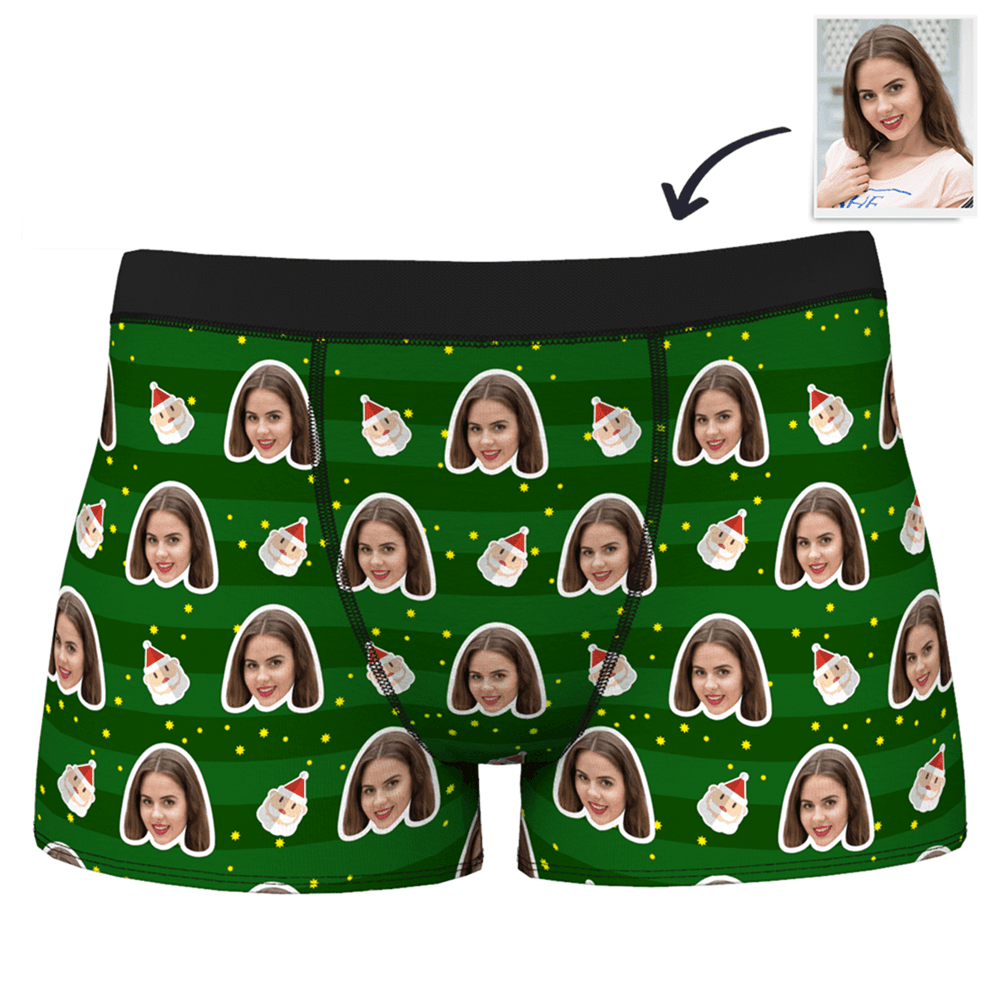 Noël Père Noël Caleçon en Visage Culotte Personnalisé pour Homme  - MadeMine
