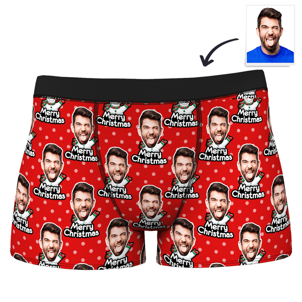 Joeyeux Noël Caleçon en Visage  Personnalisé  pour Homme - MadeMine