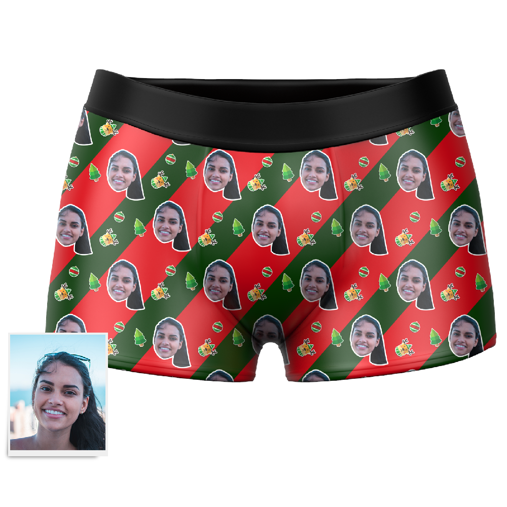 Cadeaux de Noël Caleçon en Visage  Personnalisé  Bande pour Homme - MadeMine