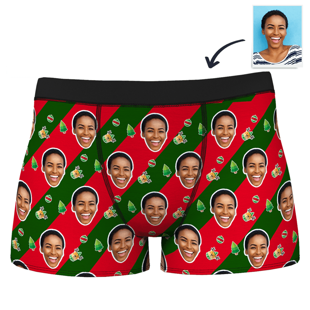 Cadeaux de Noël Caleçon en Visage  Personnalisé  Bande pour Homme - MadeMine