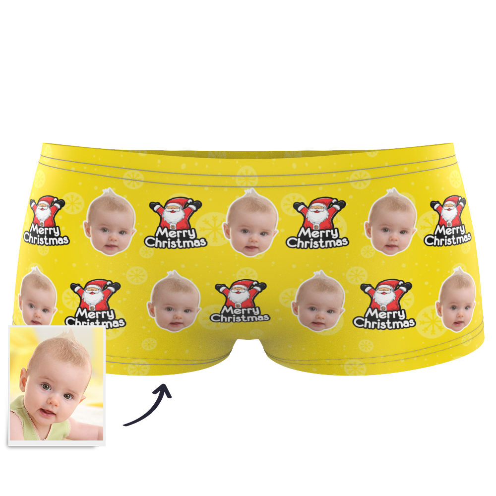 Caleçon en Visage Personnalisé pour Enfants du Père Noël - MadeMine