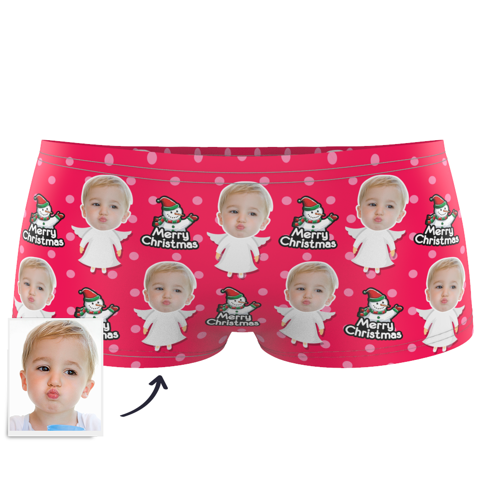 Caleçon en Visage Personnalisé Ange d'enfants de Noël  - MadeMine
