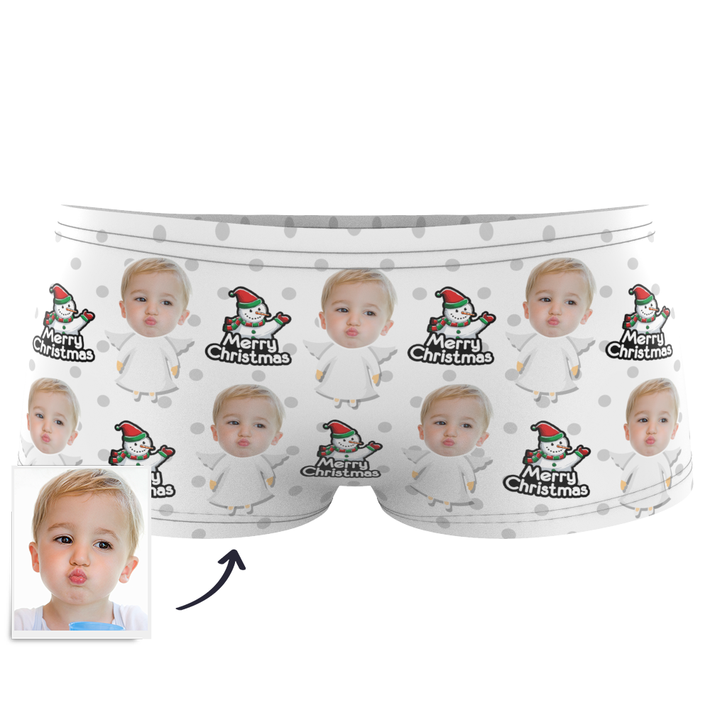 Caleçon en Visage Personnalisé Ange d'enfants de Noël  - MadeMine