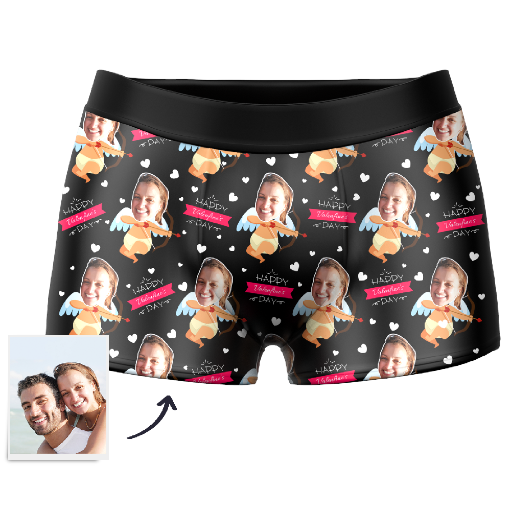 Caleçon en Visage Personnalisé de Cupidon pour Homme  Colorées - Joyeux Saint Valentin - MadeMine