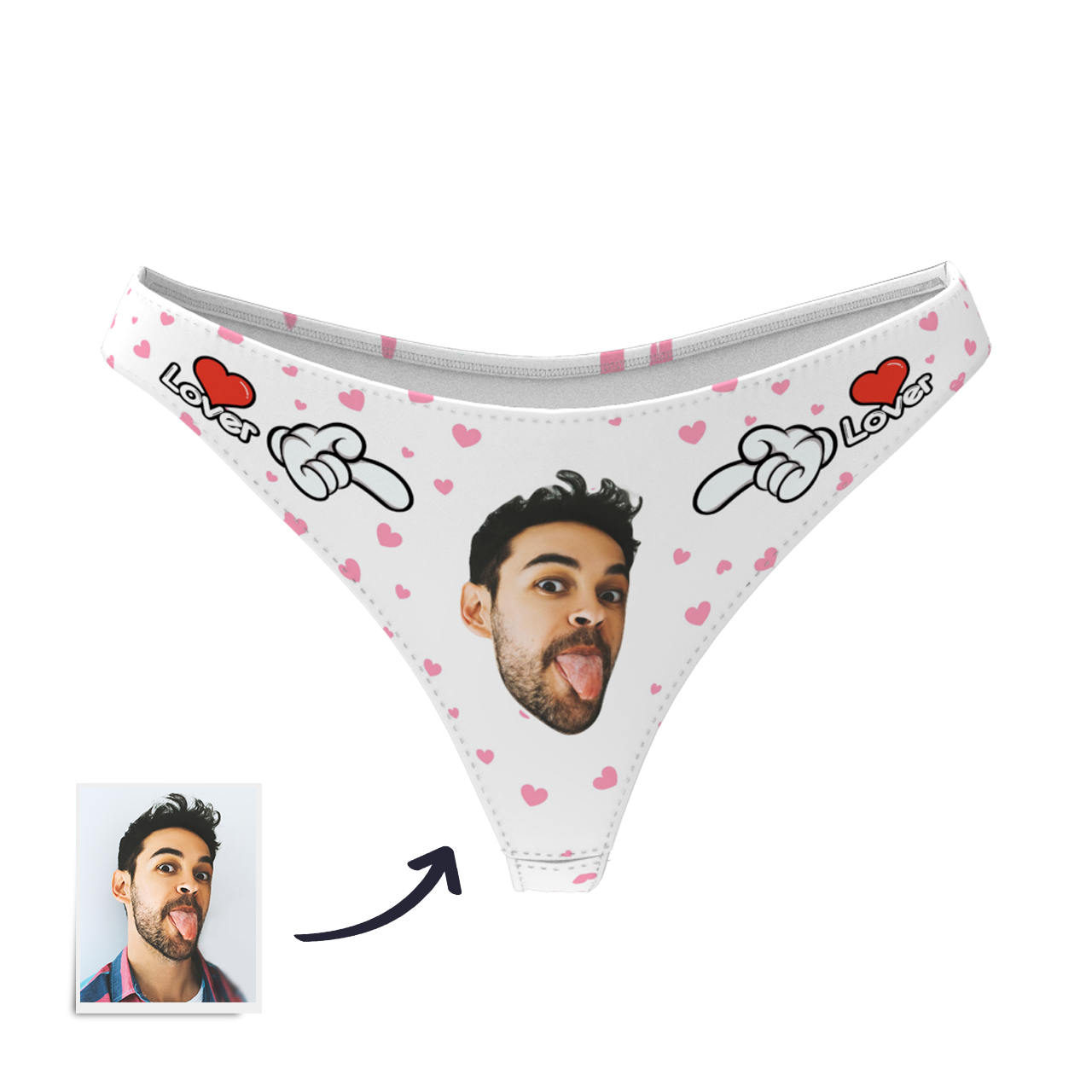 Culotte String en Visage Personnalisée  pour Femme- Amour - MadeMine