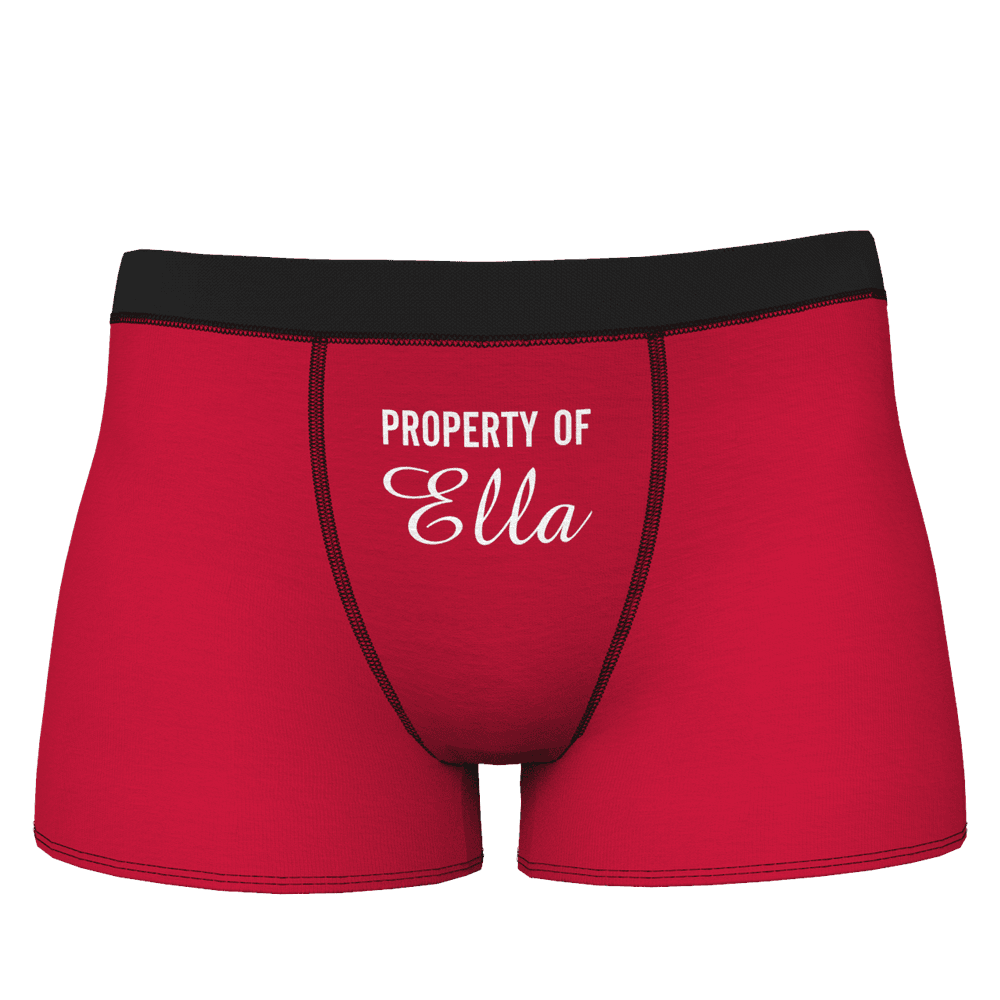 Caleçons  Personnalisé en Prénom "Property of " Culotte pour Homme - MadeMine