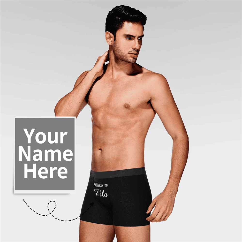 Caleçons  Personnalisé en Prénom "Property of " Culotte pour Homme - MadeMine