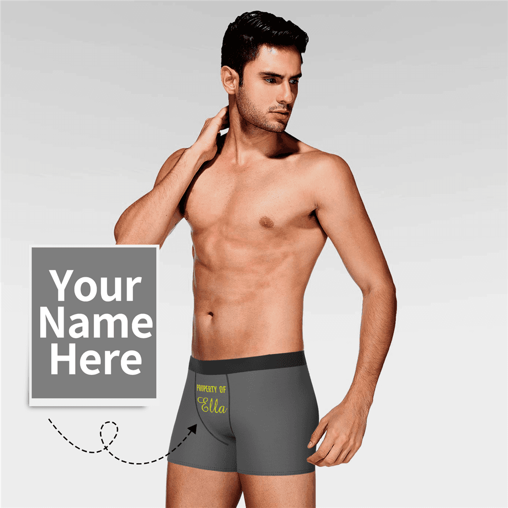 Caleçons  Personnalisé en Prénom "Property of " Culotte pour Homme - MadeMine
