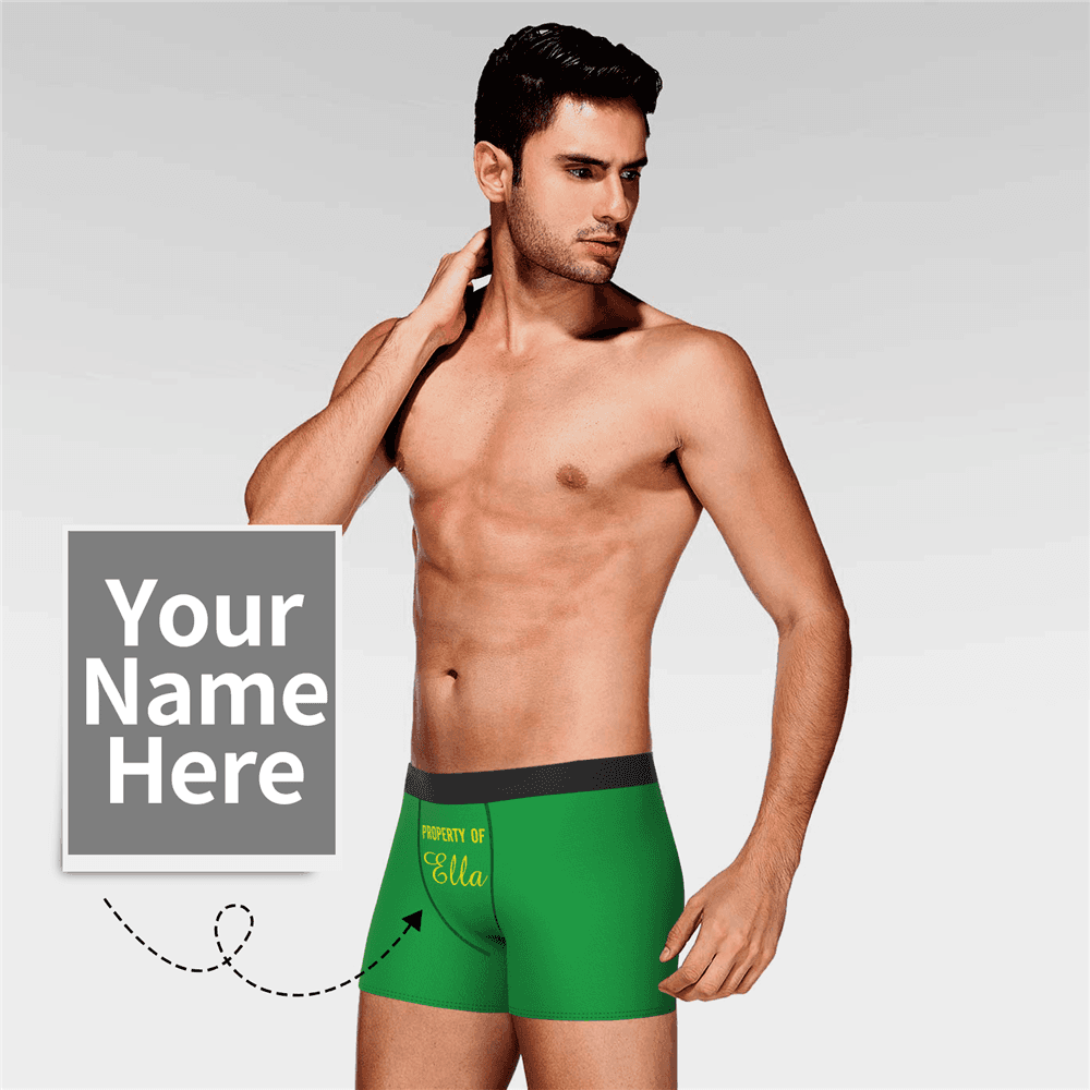 Caleçons  Personnalisé en Prénom "Property of " Culotte pour Homme - MadeMine