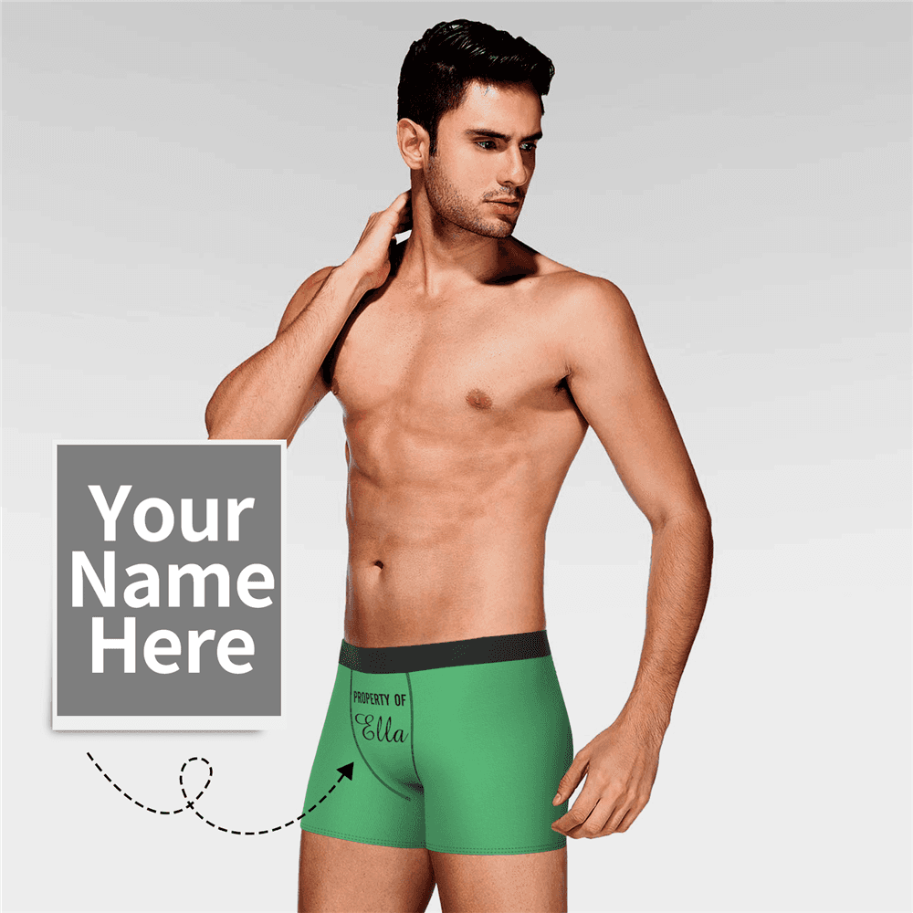 Caleçons  Personnalisé en Prénom "Property of " Culotte pour Homme - MadeMine