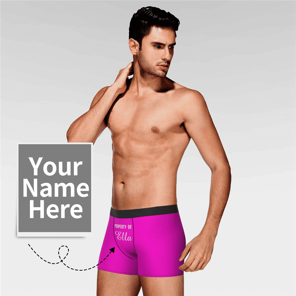 Caleçons  Personnalisé en Prénom "Property of " Culotte pour Homme - MadeMine
