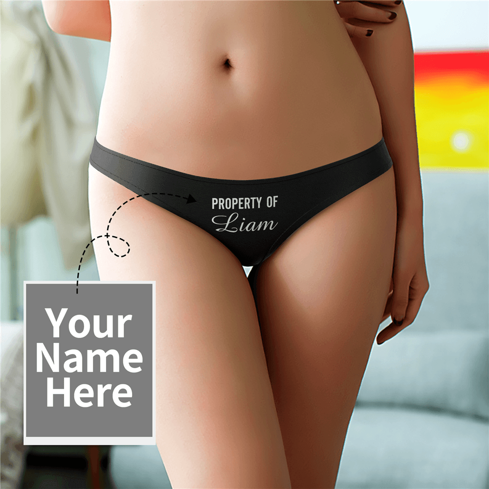 Sous-vêtements Personnalisé en Prénom  "Property of "  Culotte String pour Femme - MadeMine