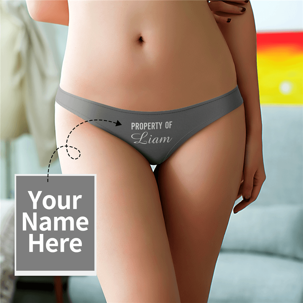Sous-vêtements Personnalisé en Prénom  "Property of "  Culotte String pour Femme - MadeMine