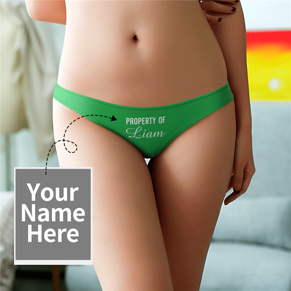 Sous-vêtements Personnalisé en Prénom  "Property of "  Culotte String pour Femme - MadeMine