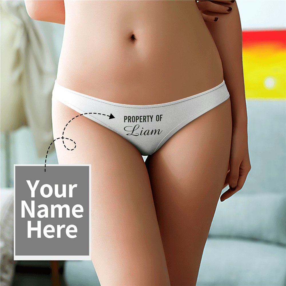Sous-vêtements Personnalisé en Prénom  "Property of "  Culotte String pour Femme - MadeMine