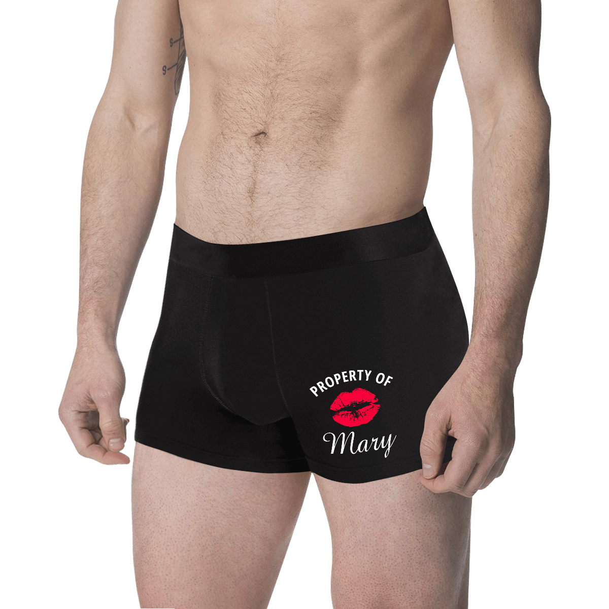 Caleçon Personnalisé Prénom  "Property of "Baiser  Caleçon Coloré   pour  Homme - MadeMine
