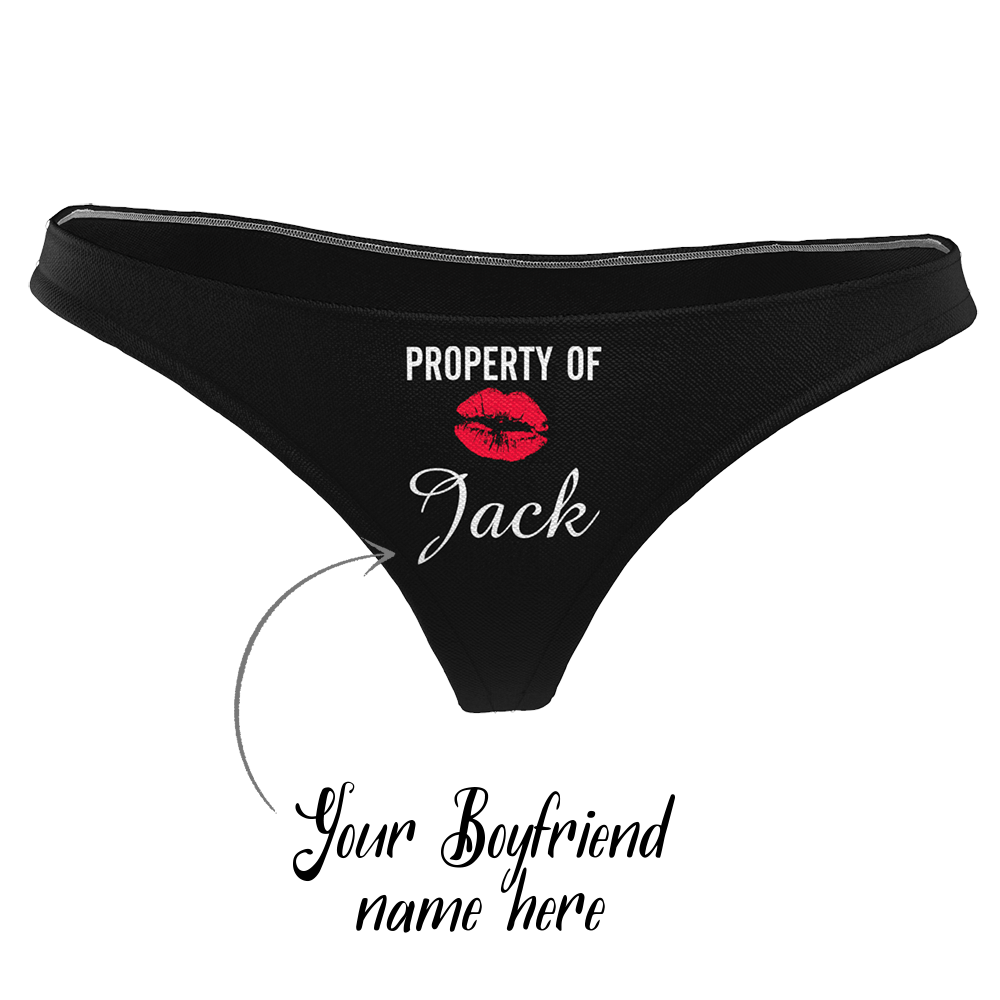  Culotte Personnalisé Prénom  "Property of" Baiser  Caleçon    pour  Femme   - MadeMine