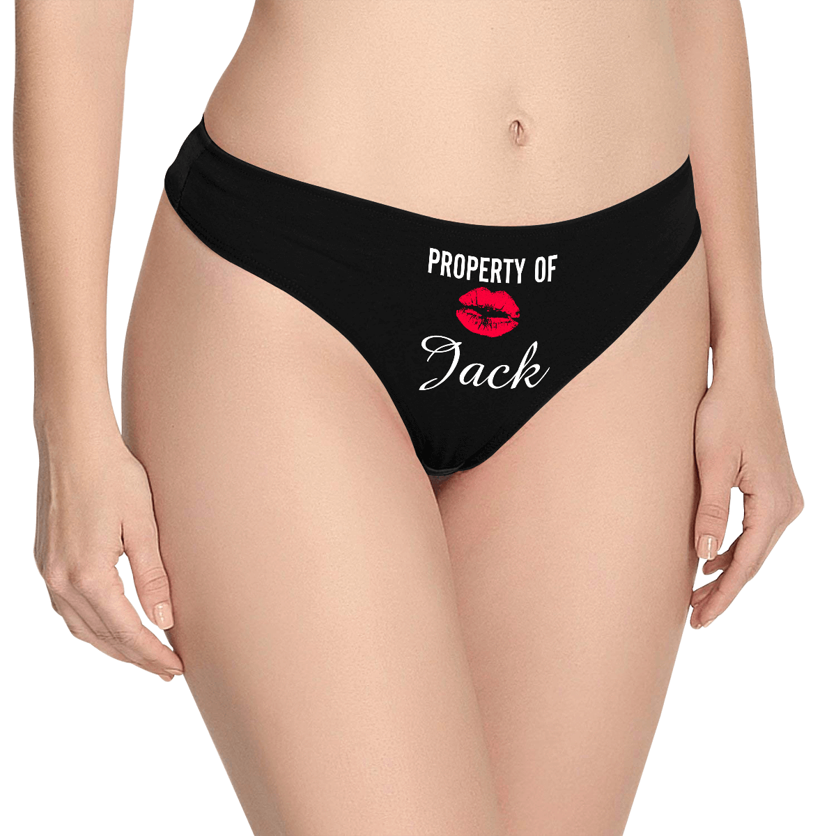  Culotte Personnalisé Prénom  "Property of" Baiser  Caleçon    pour  Femme   - MadeMine