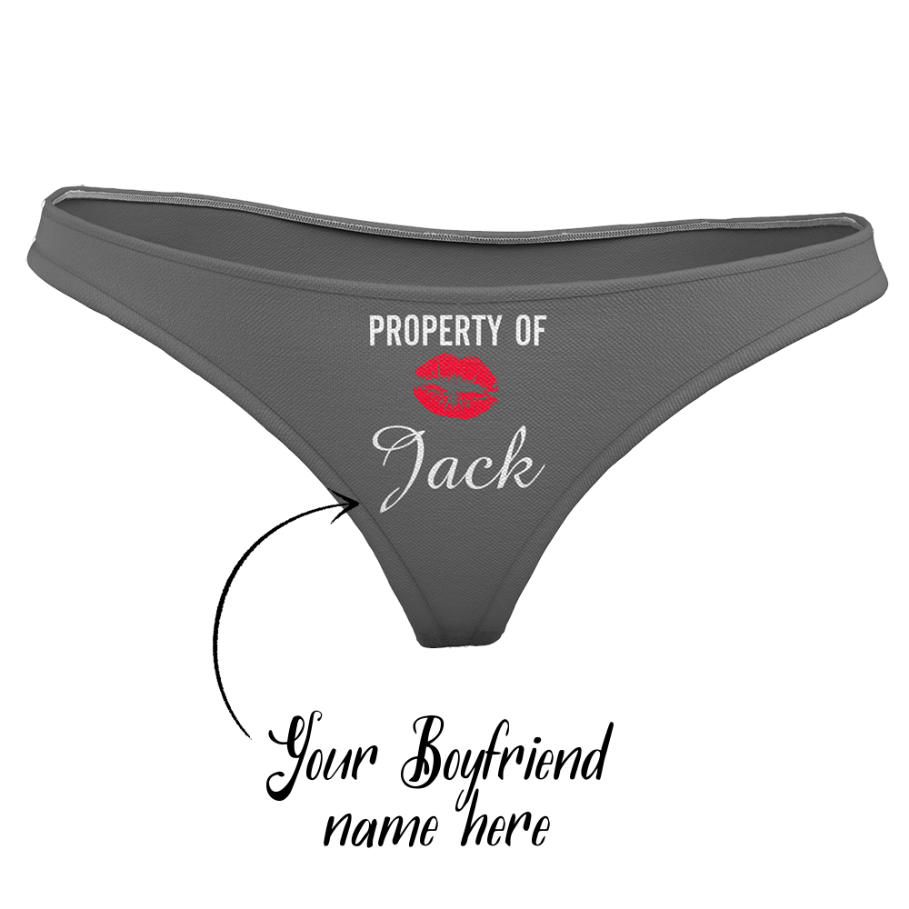  Culotte Personnalisé Prénom  "Property of" Baiser  Caleçon    pour  Femme   - MadeMine