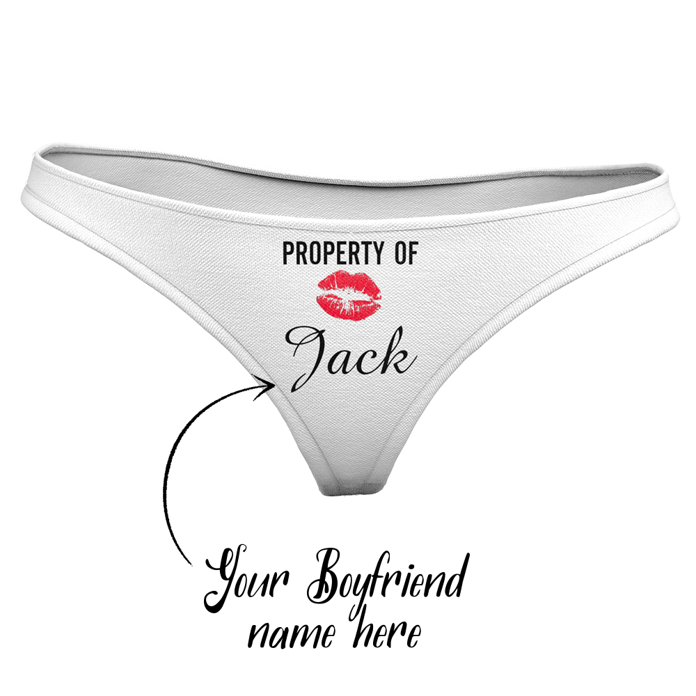 Culotte Personnalisé Prénom  "Property of" Baiser  Caleçon    pour  Femme   - MadeMine