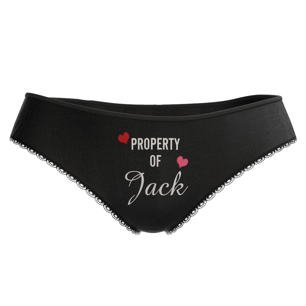 Culotte Personnalisé Prénom  "Property of "Coeur  Caleçon Coloré   pour  Femme   - MadeMine