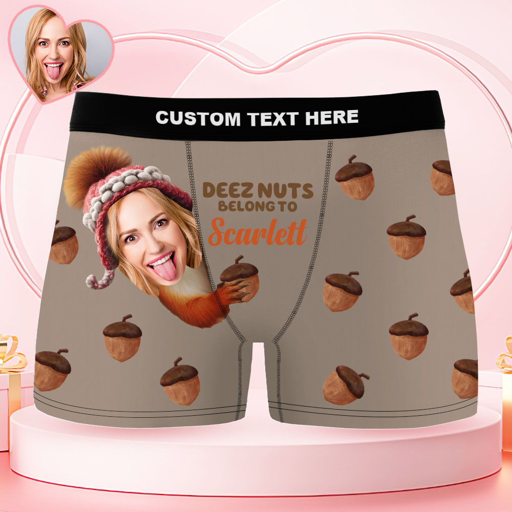 Boxers Personnalisés Avec Photo, Sous-vêtements Photo Personnalisés, Boxers Pour Homme Avec Motif Cœur, Cadeau D'anniversaire Pour Lui, Cadeau De Saint-valentin - MademineFR