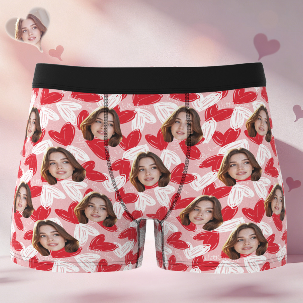 Boxer Personnalisé Pour La Saint-valentin, Sous-vêtements Homme Personnalisés, Cadeau De Couple Personnalisé, Boxer Mari Personnalisé Avec Visage - MademineFR