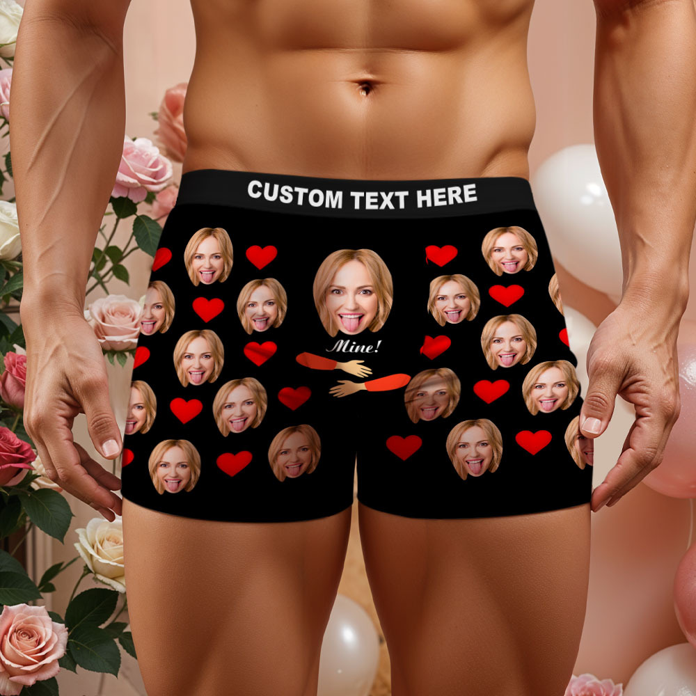 Cadeau Photo Personnalisé Pour Petit Ami Mari, Sous-vêtements Pour Visage, Sous-vêtements Pour Hommes Personnalisés, Cadeau D'anniversaire/d'anniversaire Pour Lui - MademineFR