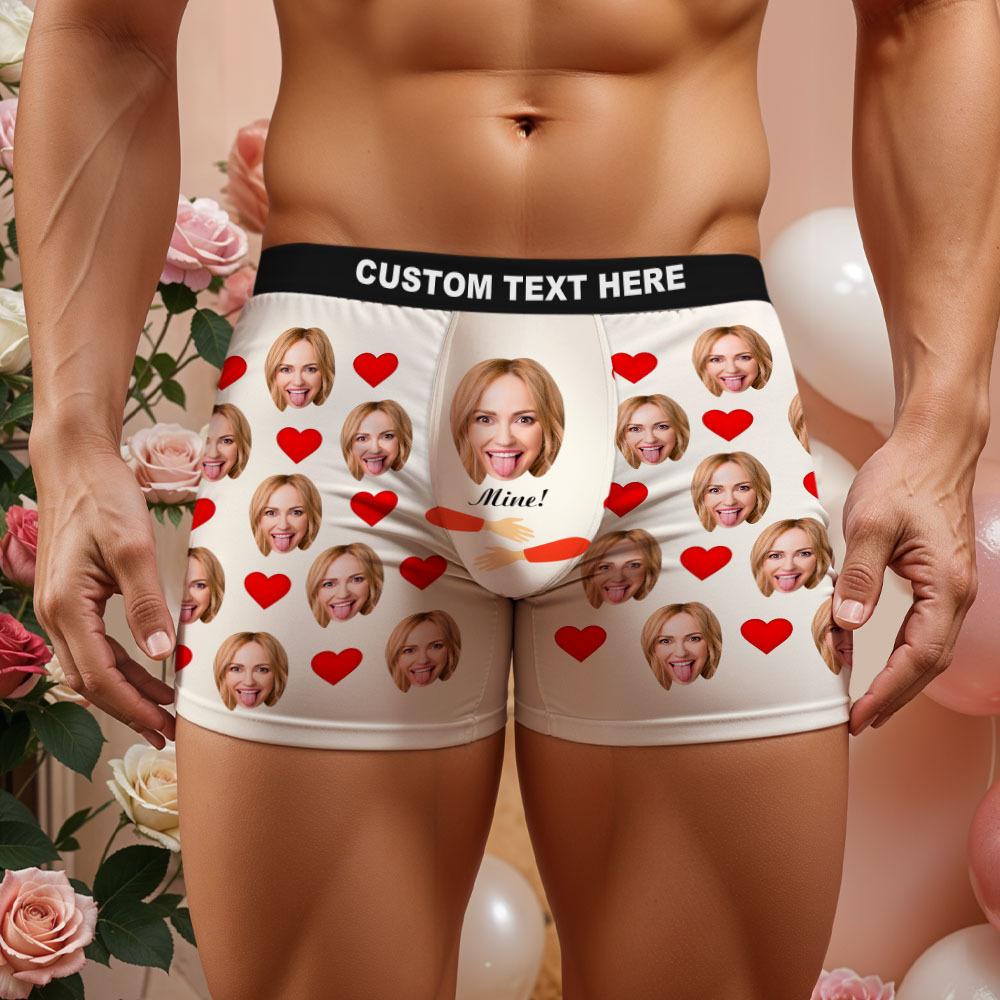 Cadeau Photo Personnalisé Pour Petit Ami Mari, Sous-vêtements Pour Visage, Sous-vêtements Pour Hommes Personnalisés, Cadeau D'anniversaire/d'anniversaire Pour Lui - MademineFR