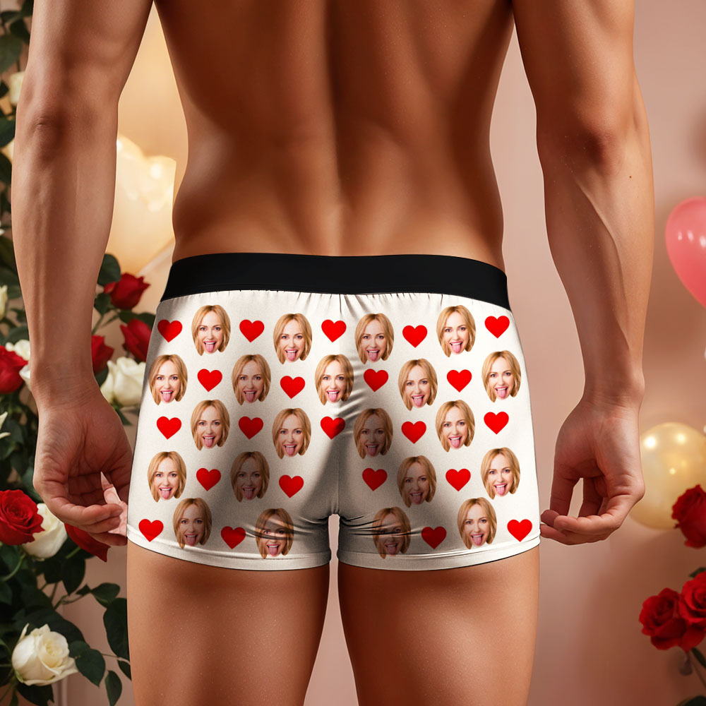 Cadeau Photo Personnalisé Pour Petit Ami Mari, Sous-vêtements Pour Visage, Sous-vêtements Pour Hommes Personnalisés, Cadeau D'anniversaire/d'anniversaire Pour Lui - MademineFR