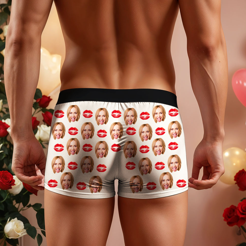 Cadeau Photo Personnalisé Pour Petit Ami Mari, Sous-vêtements Pour Visage, Sous-vêtements Pour Hommes Personnalisés, Cadeau D'anniversaire/d'anniversaire Pour Lui - MademineFR