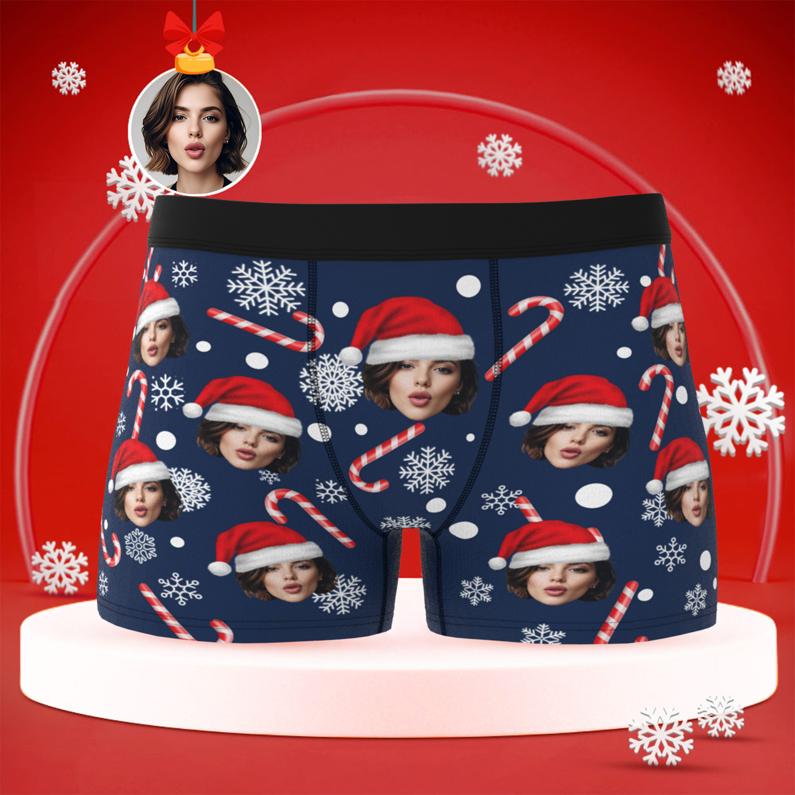 Boxers De Noël Personnalisés Pour Hommes Avec Visage, Sous-vêtements Personnalisés Et Humoristiques À Offrir À Votre Petit Ami, Mari Ou Couple.
