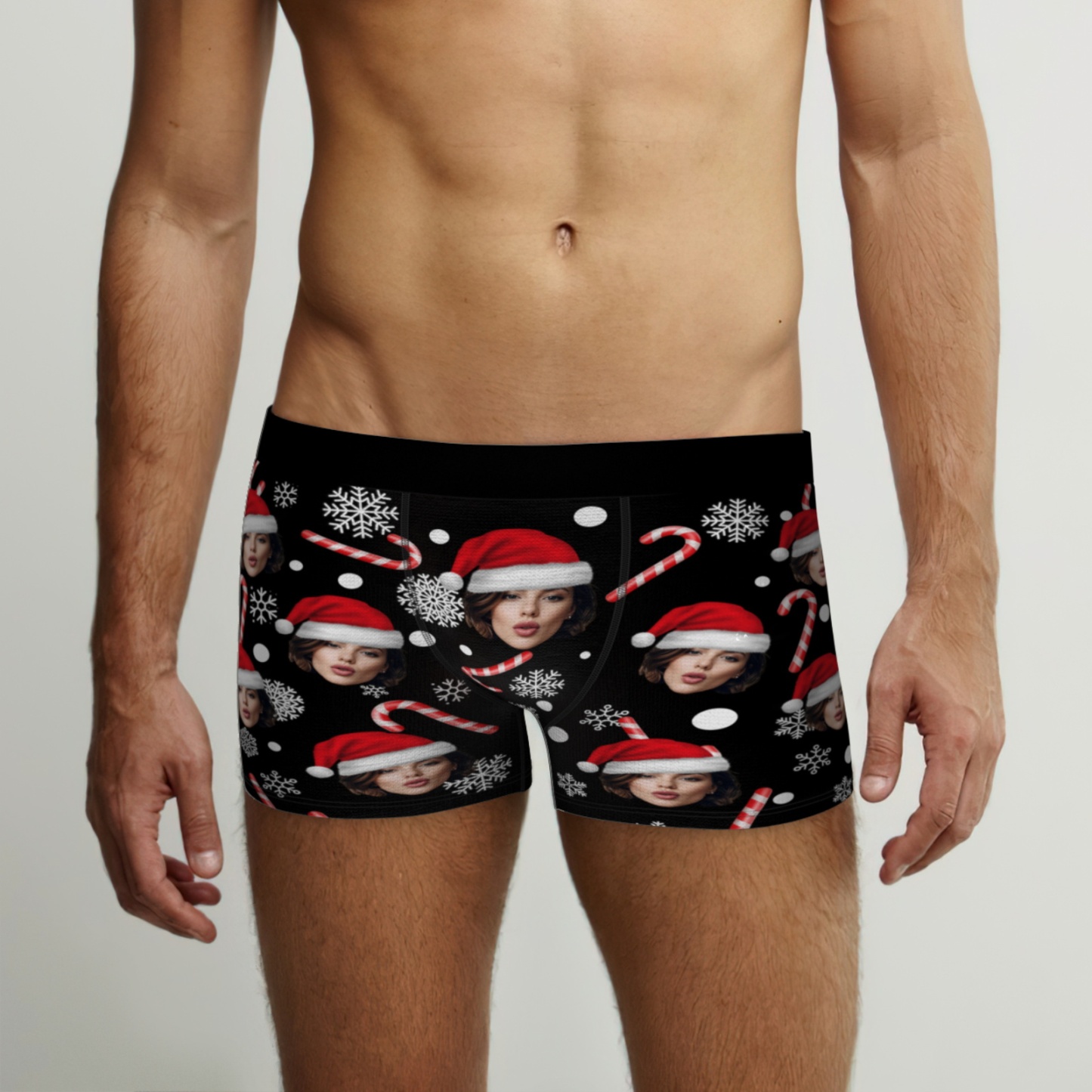 Boxers De Noël Personnalisés Pour Hommes Avec Visage, Sous-vêtements Personnalisés Et Humoristiques À Offrir À Votre Petit Ami, Mari Ou Couple. - MademineFR