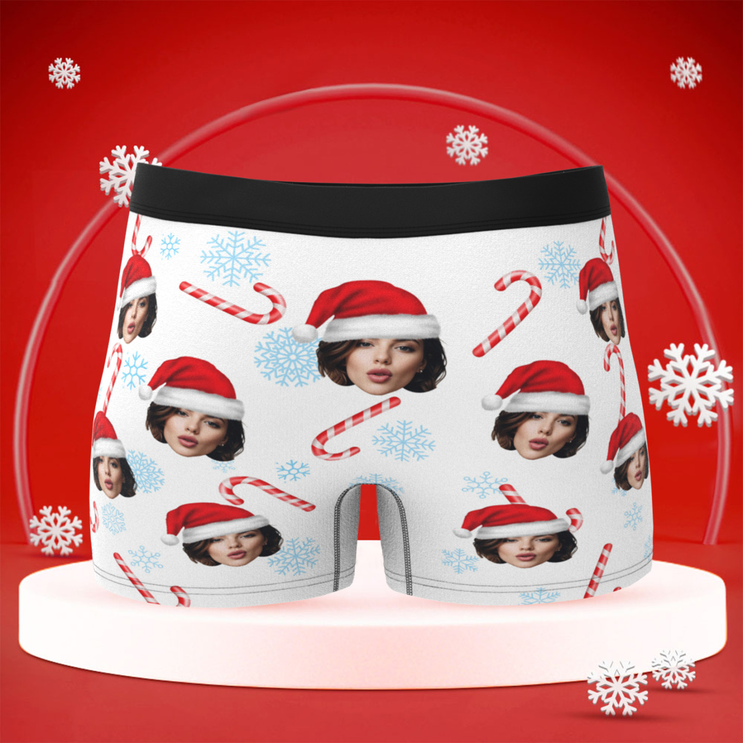 Boxers De Noël Personnalisés Pour Hommes Avec Visage, Sous-vêtements Personnalisés Et Humoristiques À Offrir À Votre Petit Ami, Mari Ou Couple. - MademineFR