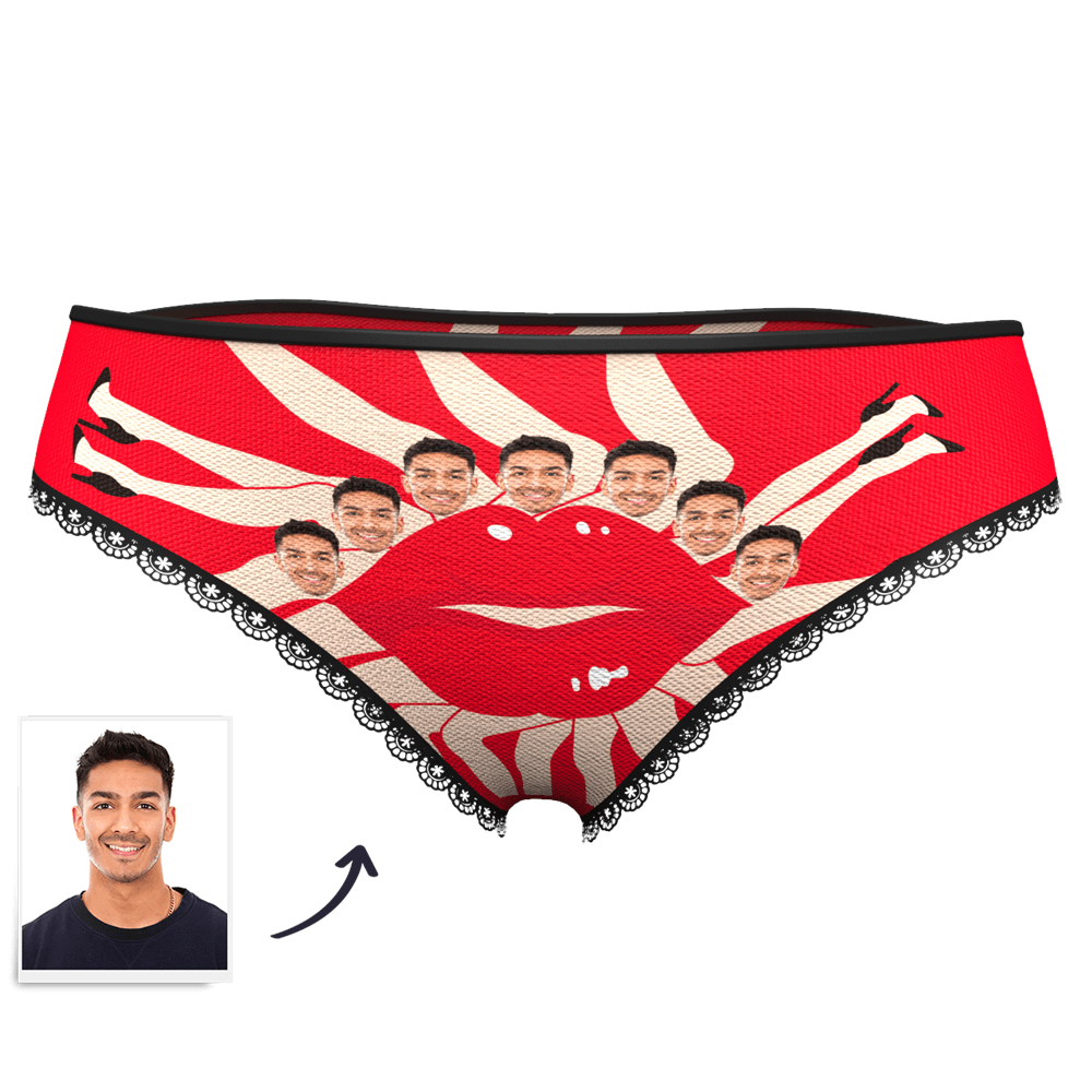 Culotte  Personnalisé en Visage Culotte Rouge à Lèvres Sexy  - MadeMine