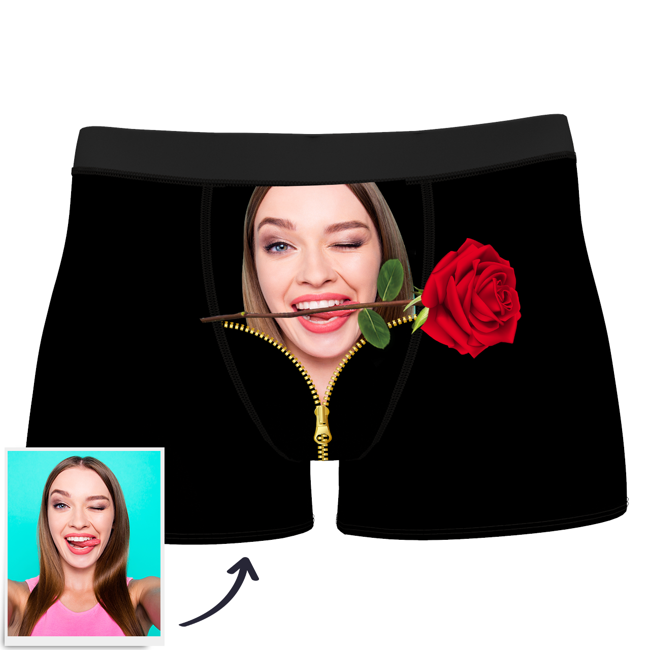 Rose d'Amour  Caleçon en Visage Culotte Personnalisé  - MadeMine