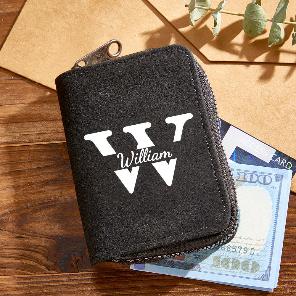 Portefeuille En Cuir Personnalisé Avec 18 Emplacements Pour Cartes, Porte-cartes, Cadeau D'anniversaire Pour Lui - mademinefr